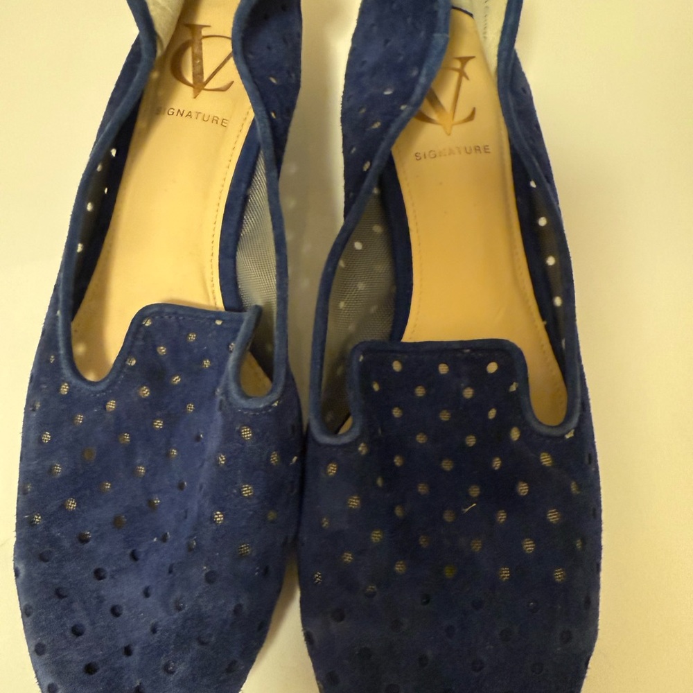 Vince Camuto Blue Perforated Flats
